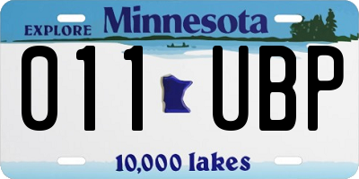 MN license plate 011UBP