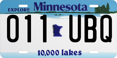 MN license plate 011UBQ