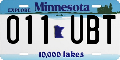 MN license plate 011UBT
