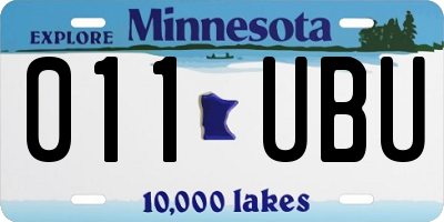 MN license plate 011UBU