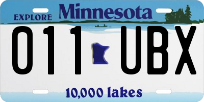 MN license plate 011UBX
