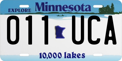 MN license plate 011UCA