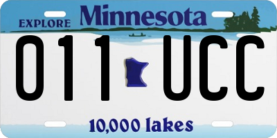 MN license plate 011UCC