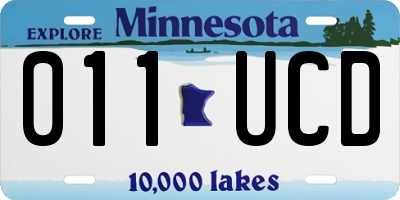 MN license plate 011UCD