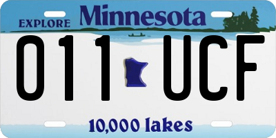 MN license plate 011UCF