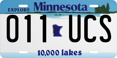 MN license plate 011UCS