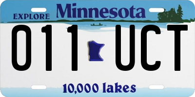 MN license plate 011UCT