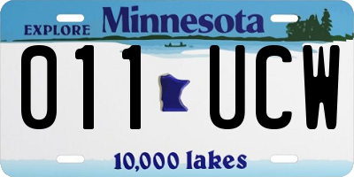 MN license plate 011UCW