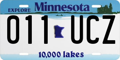 MN license plate 011UCZ