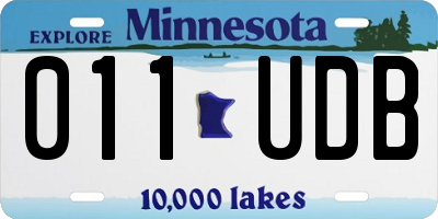 MN license plate 011UDB
