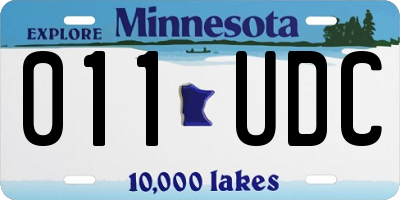 MN license plate 011UDC