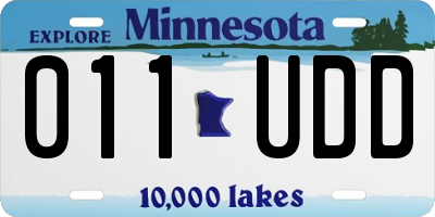 MN license plate 011UDD