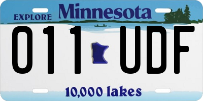 MN license plate 011UDF