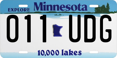 MN license plate 011UDG