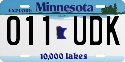 MN license plate 011UDK