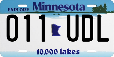 MN license plate 011UDL