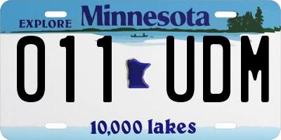 MN license plate 011UDM