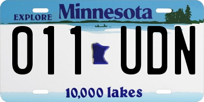 MN license plate 011UDN