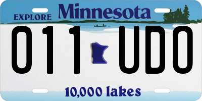 MN license plate 011UDO