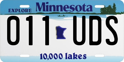 MN license plate 011UDS