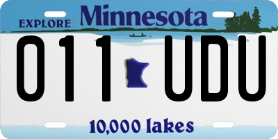 MN license plate 011UDU