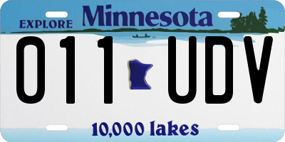 MN license plate 011UDV