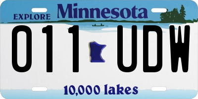 MN license plate 011UDW