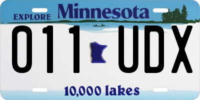 MN license plate 011UDX