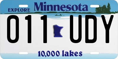 MN license plate 011UDY