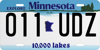 MN license plate 011UDZ