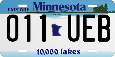 MN license plate 011UEB