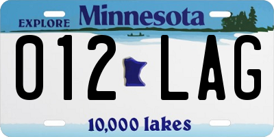 MN license plate 012LAG