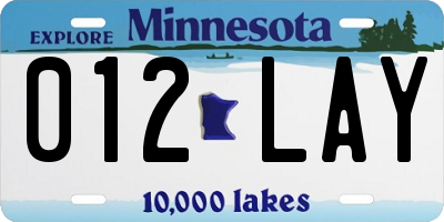 MN license plate 012LAY