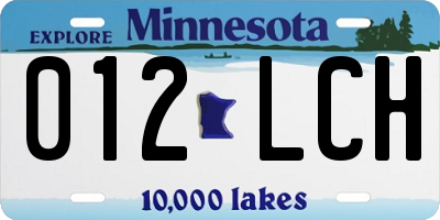 MN license plate 012LCH