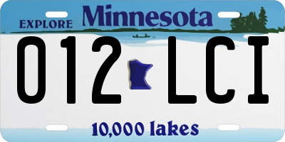 MN license plate 012LCI