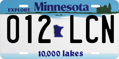 MN license plate 012LCN