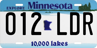 MN license plate 012LDR