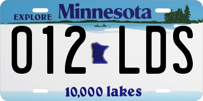 MN license plate 012LDS