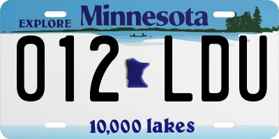 MN license plate 012LDU