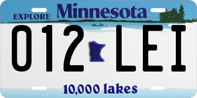 MN license plate 012LEI