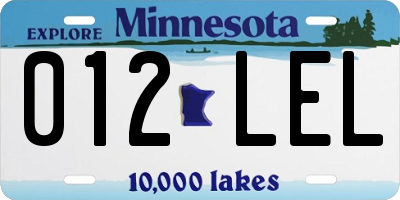 MN license plate 012LEL