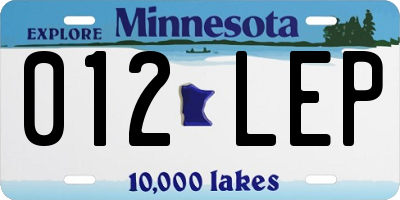 MN license plate 012LEP