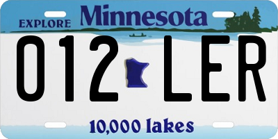 MN license plate 012LER