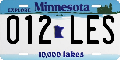 MN license plate 012LES