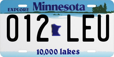 MN license plate 012LEU