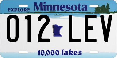 MN license plate 012LEV