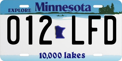 MN license plate 012LFD