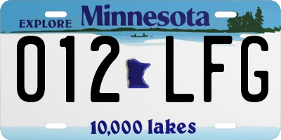 MN license plate 012LFG