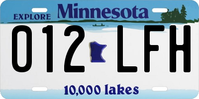 MN license plate 012LFH
