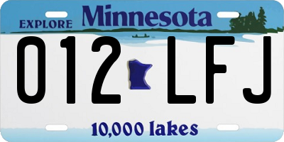 MN license plate 012LFJ